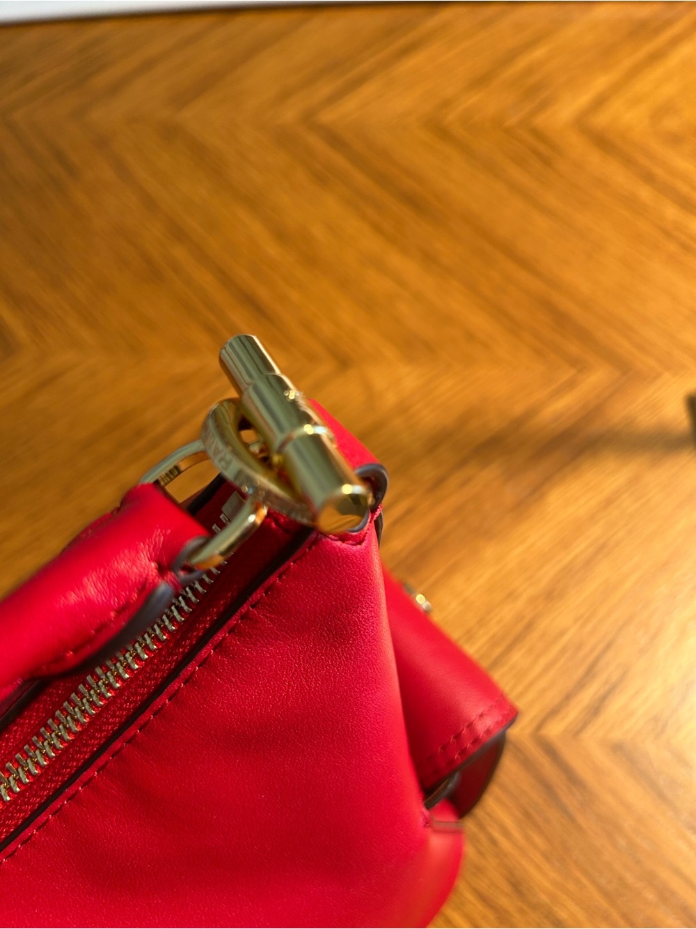 New Ralph Lauren Red Leather Shoulder Bag - Picture 12 of 12